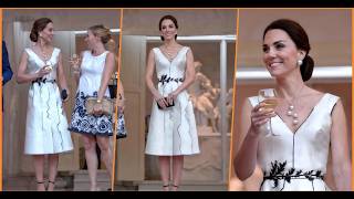 Catherine Wows in Striking Dress and Oversized Pearls at Royal Engagement