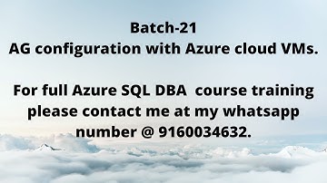 AG configuration with Azure Cloud VM