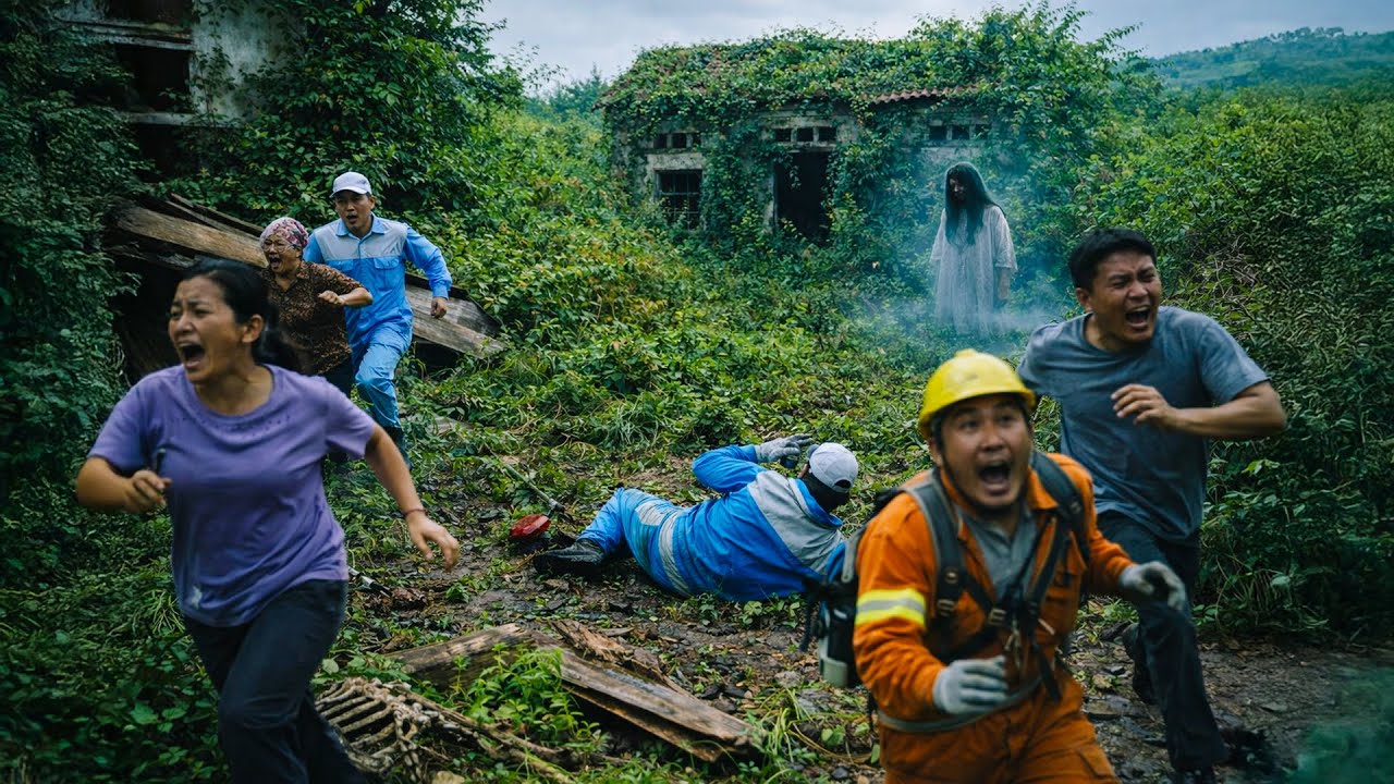 Time-Lapse 😱 Clearing an Abandoned House — A Strange Figure Appears and Everyone Runs