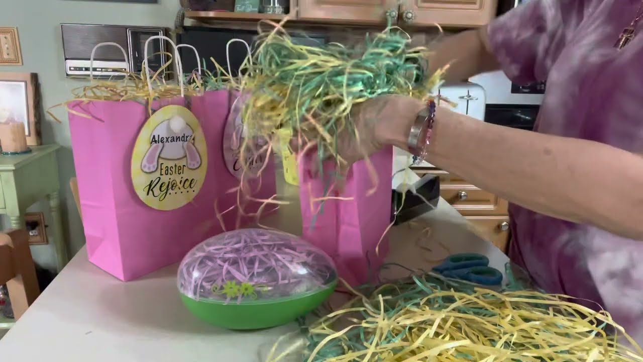 Easter basket and gift bag ideas mostly dollar tree items Beautiful ideas let’s make some!💚💛💜