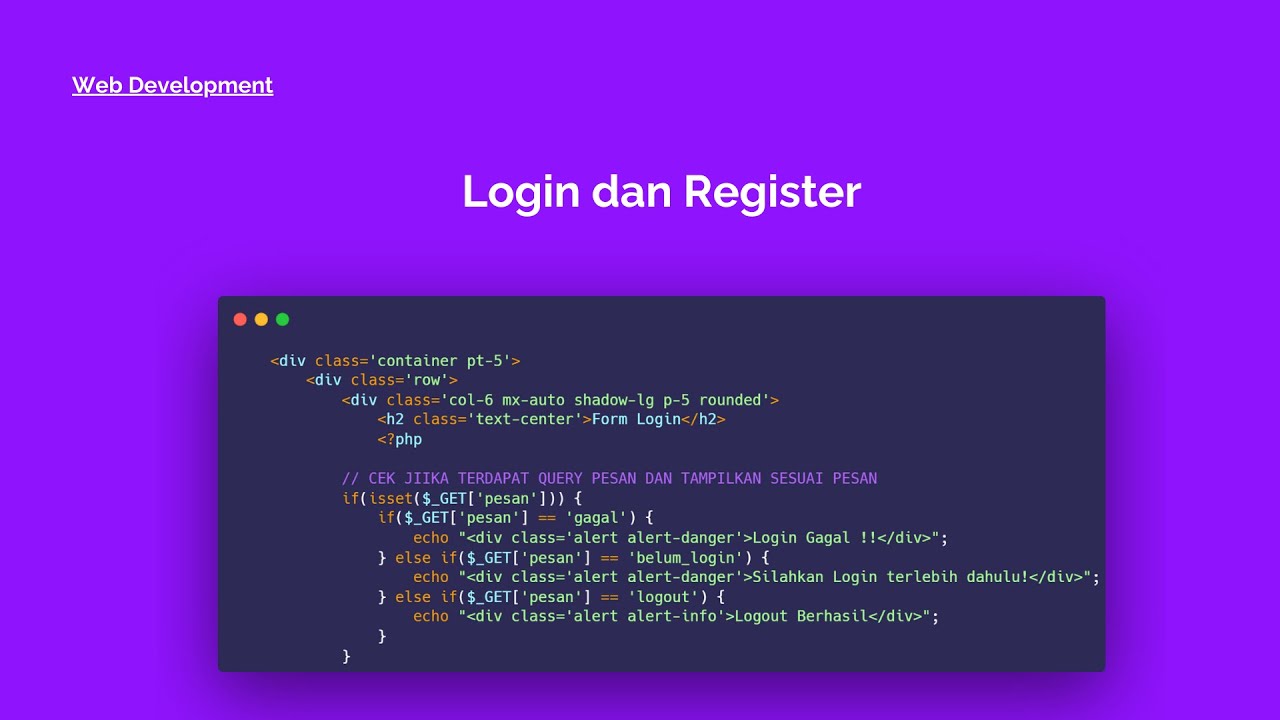 PHP | Login & Register - YouTube