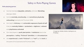 Safety in Role-playing Games I: Introduction -- Sarah Lynne Bowman