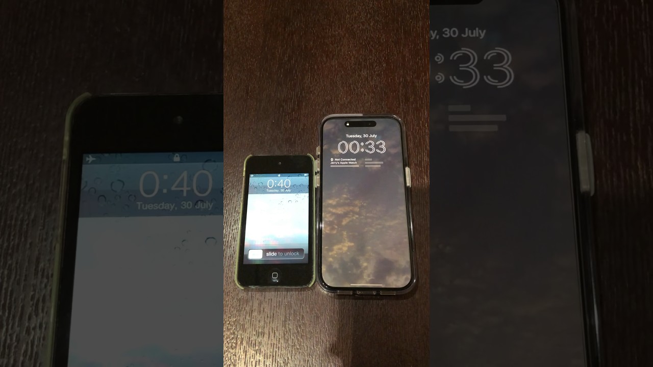 iPod touch 4 on iOS 4 vs iPhone 15 Pro on iOS 17 boot up test 