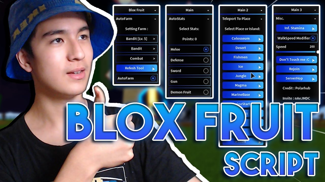 Blox Fruits #1 Script GUI - 50+ Scripts in one GUI - Roblox Scripts