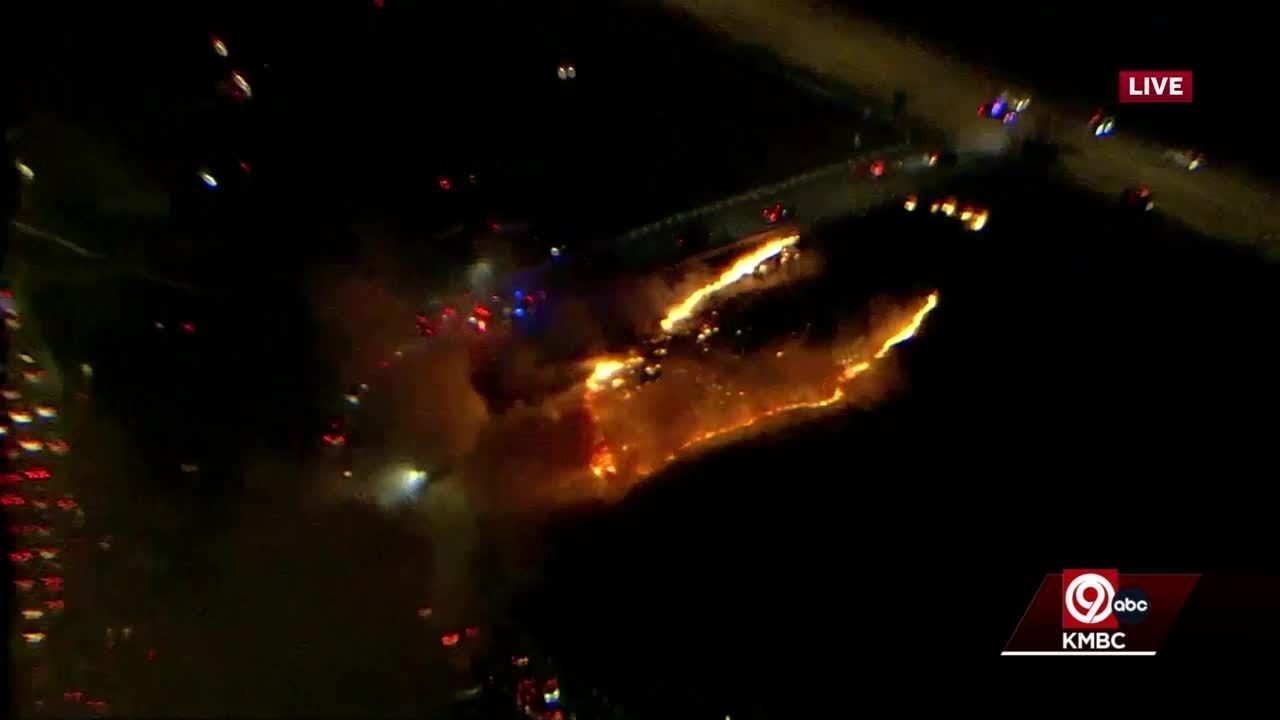 Large fire burning in the parking lot near Arrowhead Stadium YouTube
