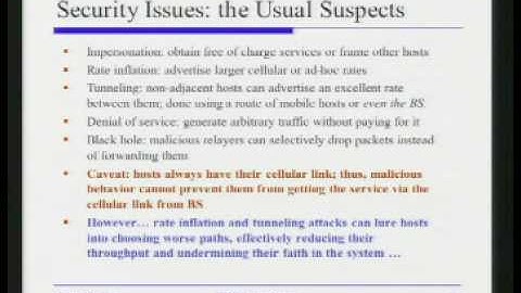 CERIAS Security: Survivable routing in wireless ad hoc networks 5/6
