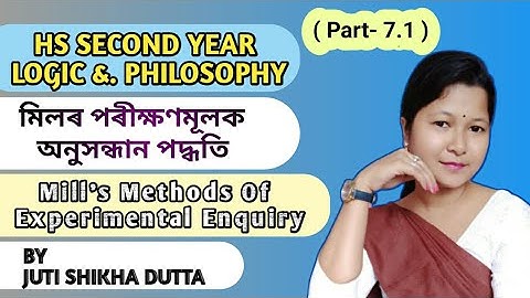 HS SECOND YEAR LOGIC & PHILOSOPHY ( Part-7.1)/Mill