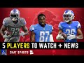 Lions News: D’Andre Swift &amp;  Kalif Raymond Questionable, 5 Players To Watch Ft. Ifeatu Melifonwu