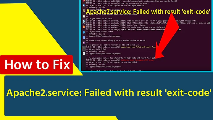apache2.service: Failed with result 'exit-code'