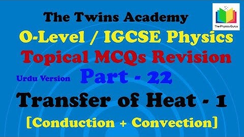 5054/0625/0972 – Topical MCQ of O-Level IGCSE Physics |Transfer of Heat By Conduction and Convection
