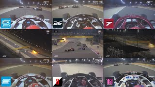 Romain Grosjean's Terrifying Crash (Multiple Angles) | F1 Bahrain2020