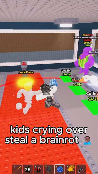kids crying over steal a brainrot 🤦‍♂️ #roblox #stealabrainrot #sab #funny #short #shorts #fyp