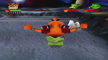 Crash Bash Walkthrough Boss 3 HD 200% Warp Room 3 (Komodo Bros)