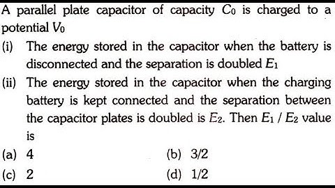 A parallel plate capacitor of capacity C0 is charged to a potential V0