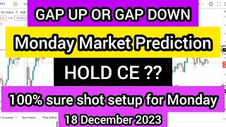 kal market kaisa rahega | banknifty gap up or gap down monday | kal ka market kaisa rahega 18 DEC