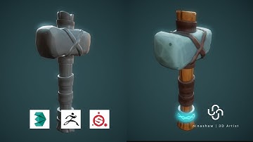 TIMELAPSE Game Asset Stylized Hammer | Autodesk3dsMax/Zbrush/SubstancePainter