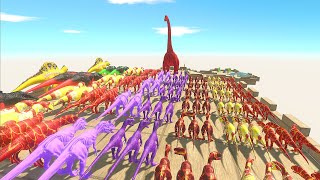 Colored CARNIVORE DINOSAURS VS HERBIVORE DINOSAURS CHAMPIONSHIP - Animal Revolt Battle Simulator