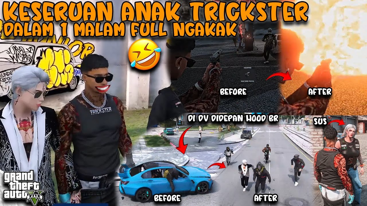TRICKSTER CORE!! KESERUAN ANAK TRICKSTER DALAM SATU MALAM WKWK🤣!! FUNNY MOMENTS || GTA V ROLEPLAY
