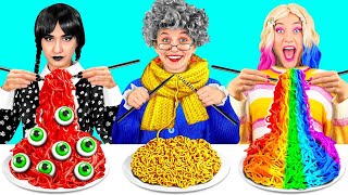 Wednesday vs Grandma Cooking Challenge | Delicious Recipes by DuKoDu Challenge