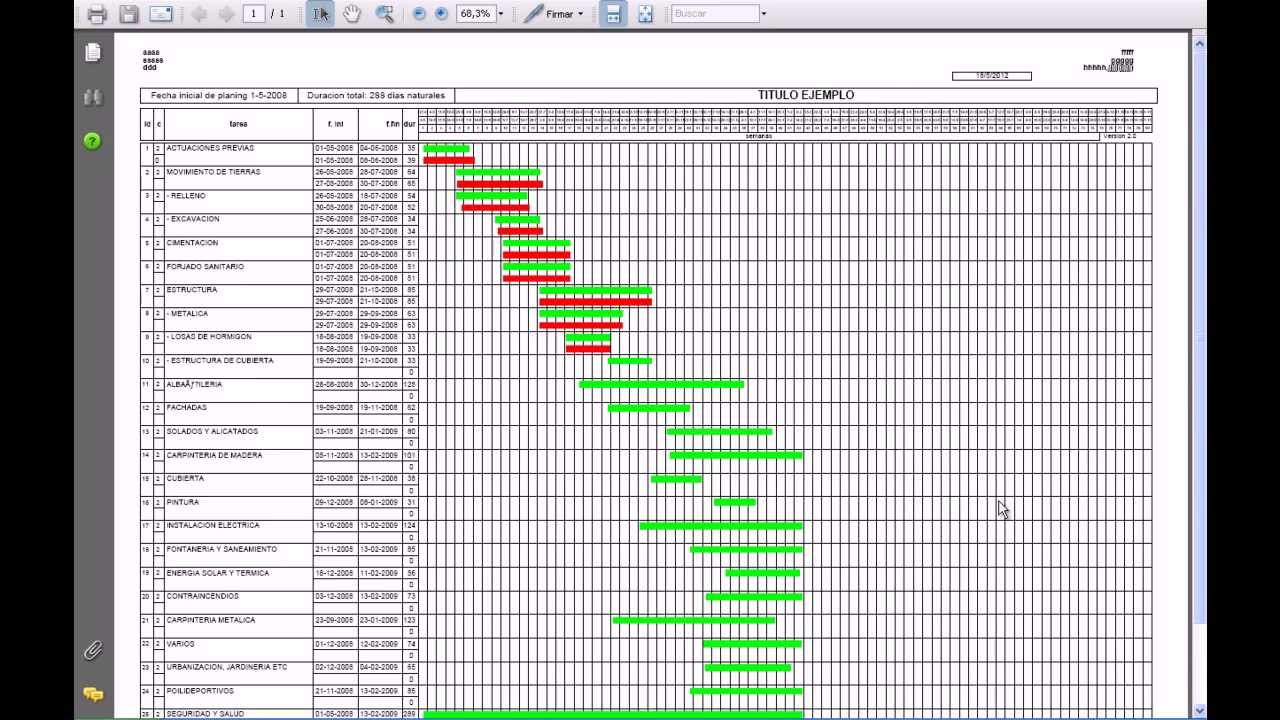 Planing de tiempos (Gantt) con seguimiento - YouTube