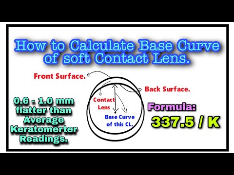 How to calculate Base Curve of contact Lens (Soft CL)