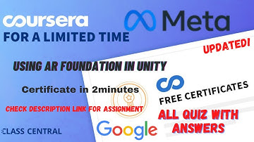 Using AR Foundation in Unity,(week1-4) All Quiz Answers.#coursera #mr #quiz #quiztime #courses #mr