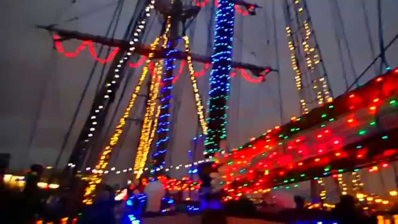 christmas lights onboard irving johnson ship youtube johnson christmas lights