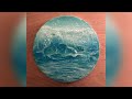 Wave process with acrylic🌊خطوات موجة بألوان اكريليك