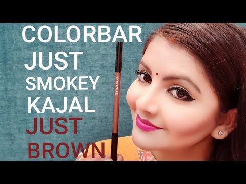 Colorbar just smokey eye pencil kajal review & demo | just brown | RARA | best brown kajal ever |