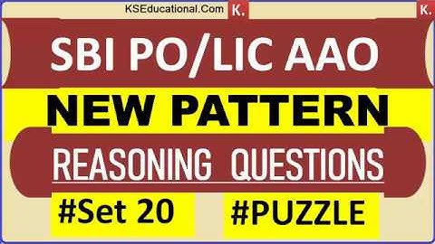 PUZZLE  for SBI PO 2019 | New Pattern PUZZLE  for LIC AAO  SET 20