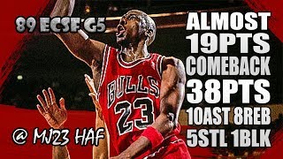 Michael Jordan Highlights 1989 ECSF Game 5 vs Knicks - 38pts,10ast, ALMOST 19pts COMEBACK!