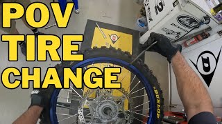 Dirt Bike Tire Change POV