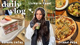 living in seoul: vegan cafe hopping, childhood friend date, rollerskating, coin karaoke