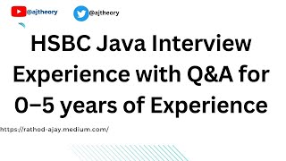 HSBC Java Interview Experience with Q&A for 0–5 years of Experience Presentation. #java #interview