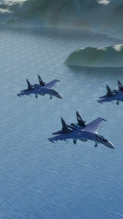 Three Su-27s are Having Fun Above the Aircraft Carrier - YouTube