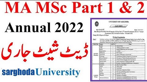 MA MSC UOS DATE 2022 PART 1 & 2-UOS -UOS EXAMS -UOS MA MSC EXAMS 2022-MA P 1 EXAMS - MSC  P 2 EXAms