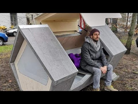 Insulated sleep pods are installed to shelter homeless people in German city