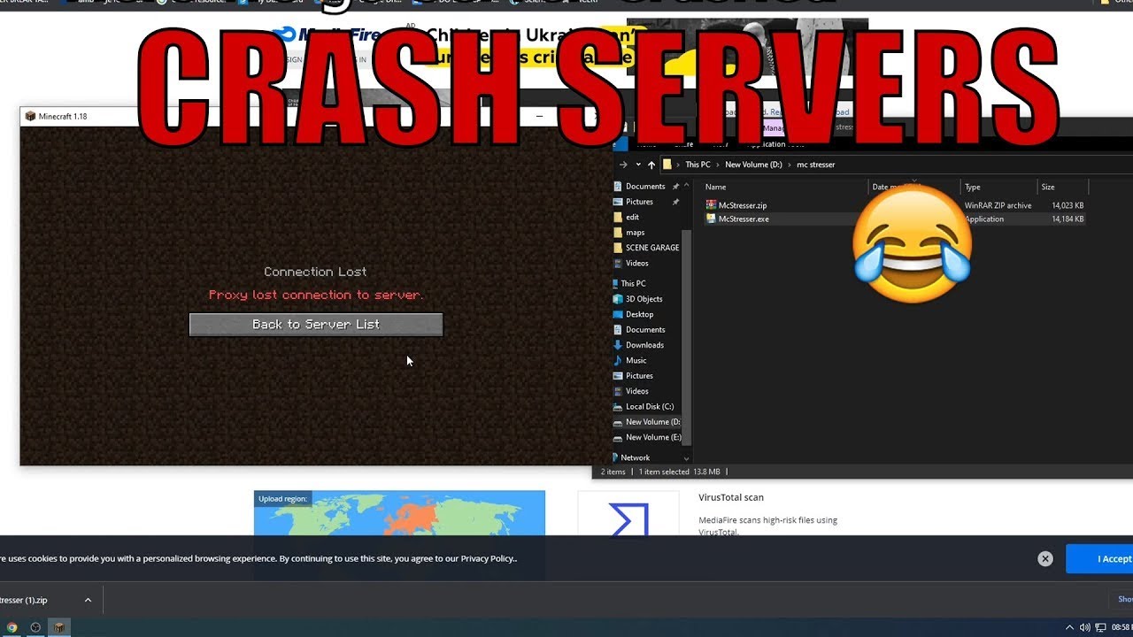 Crashing Minecraft Server in 1 Click 🤣 - YouTube
