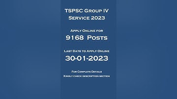 TSPSC Group IV Service 2023 - Exam Notification #shorts