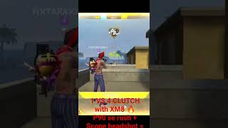 1 VS 4 CLUTCH with XM8 🔥P90 se rush + Scope headshot = OP 💀#freefire #1vs4 #headshot #freefireshorts