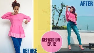 DIY one shoulder top refashion| Refashion Ep.12