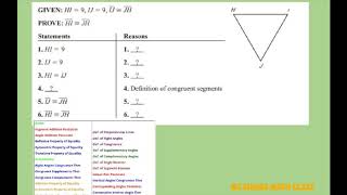 Prove sides of angles are congruent.  Two Column Proof. Two examples