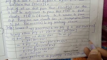 if K/F be any extension then a€K is algebraic over F iff [F(a) :F] =finite