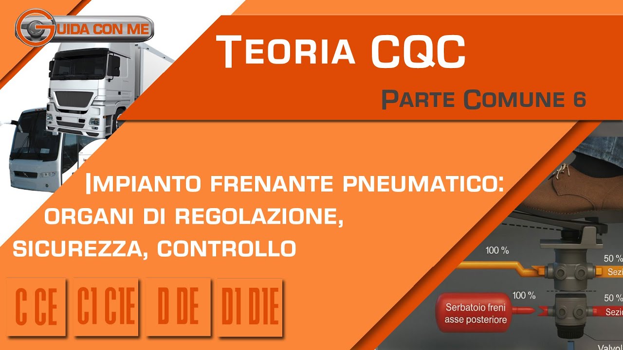 CQC Merci e Persone Teoria.Impianto frenante pneumatico: organi di regolazione,sicurezza,controllo