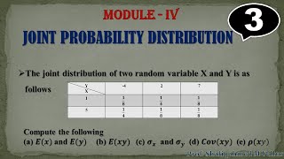 #3 || Problem#1 || Problem on joint distribution of two random variable X and Y || 18MAT41||