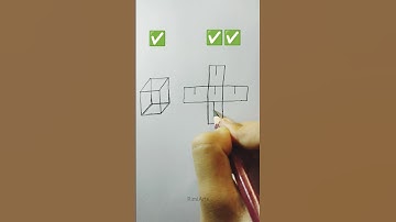 How to draw 3d cube🤔😱 #shorts​ #craft​ #art​ #drawing​ #crafts​ #satisfying​