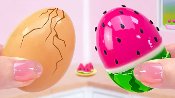 Watermelon Jello Making 🍉1000+ Yummy Miniature Watermelon Jelly Egg 🍰Mini Cakes Idea