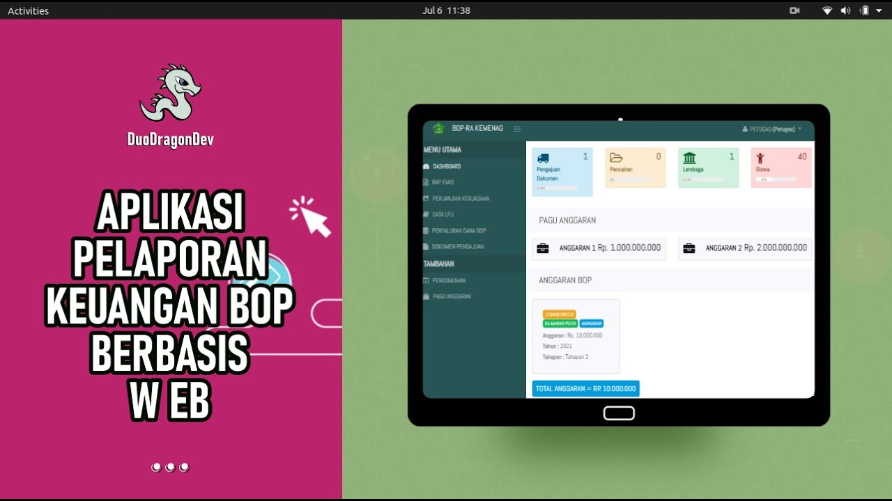 APLIKASI PELAPORAN KEUANGAN BOP SEKOLAH BERBASIS WEB | FREE DOWNLOAD