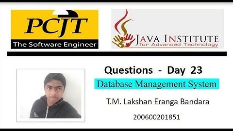 Database Management System || Question Set 23 |