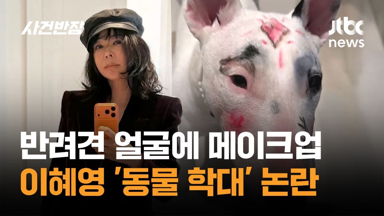 반려견 얼굴에 풀메이크업... 배우 이혜영 "네 덕에 즐거웠어" 사진 올렸다가 동물 학대 논란